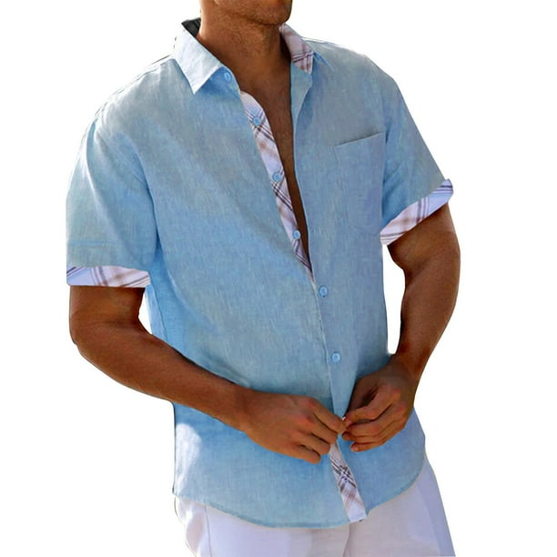Hawaiian Shirt For Men, Men's Vintage Button Down Bowling Shirts Short Sleeve Summer Beach Shirt M