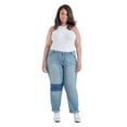 thumbnail image 2 of A3 Denim Women's Plus Size Patchwork Boyfriend Jeans, 2 of 6