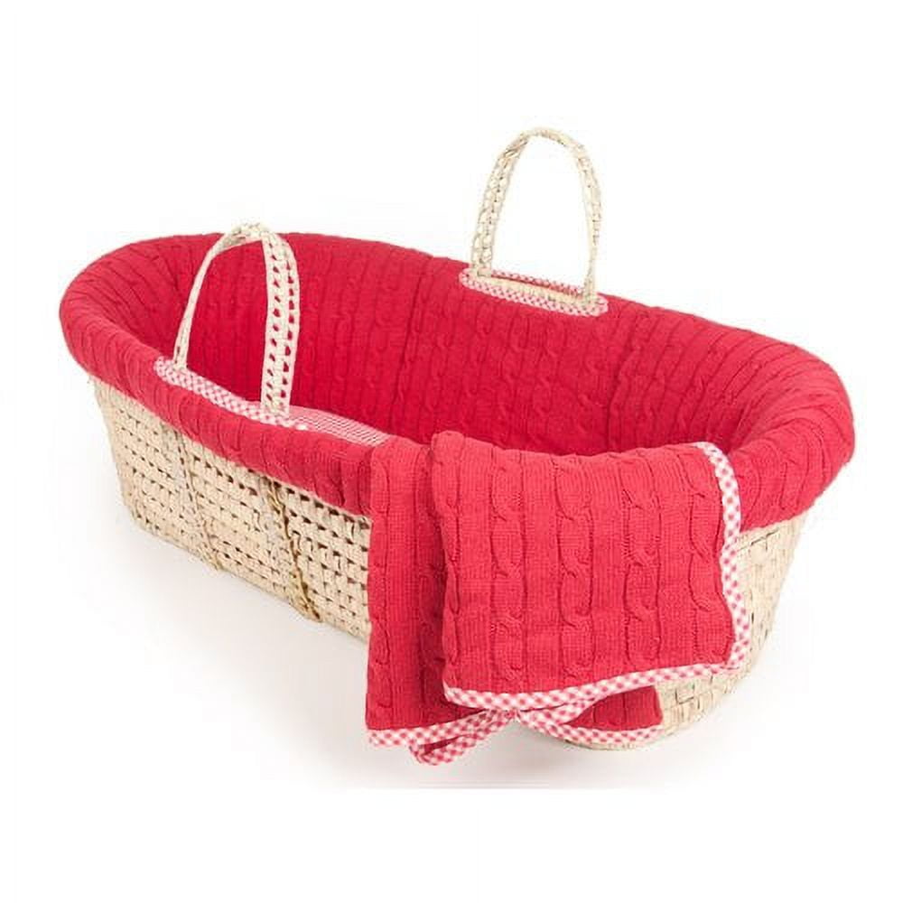 Tadpoles Cable Knit Moses Basket and Bedding Set Red Walmart