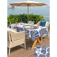 thumbnail image 4 of Outdoor Tablecloth with Umbrella Hole & Zipper, Navy Blue Coastal Rectangle Tablecloth 60x102 Inch, Beach Starfish Nautical Coral Shell Summer Patio Table Cover Waterproof Table Cloth for Picnic, 4 of 7