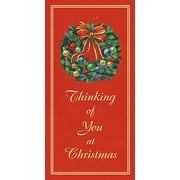 Christmas Card Money Holder (3.5x6.5) by Fravessi |Envelope For Money, Cash, Checks, Gifts | 10 Pack (Red with Wreath)