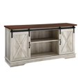 thumbnail image 1 of Pemberly Row 58" Sliding Door TV Stand Console in White Oak Barnwood, 1 of 6