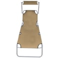 thumbnail image 2 of Suitable for Outdoor,Lawn,Courtyard,Beach,Sunbathing,Folding Sun Lounger with Taupe Aluminium, 2 of 7