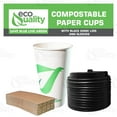 thumbnail image 4 of 16 oz Compostable Paper Cups with Black Dome Lids and Sleeves - Biodegradable Disposable White Paper Coffee Cups PLA Lined - Eco-friendly Hot and Cold Drinking Cups (250), 4 of 4