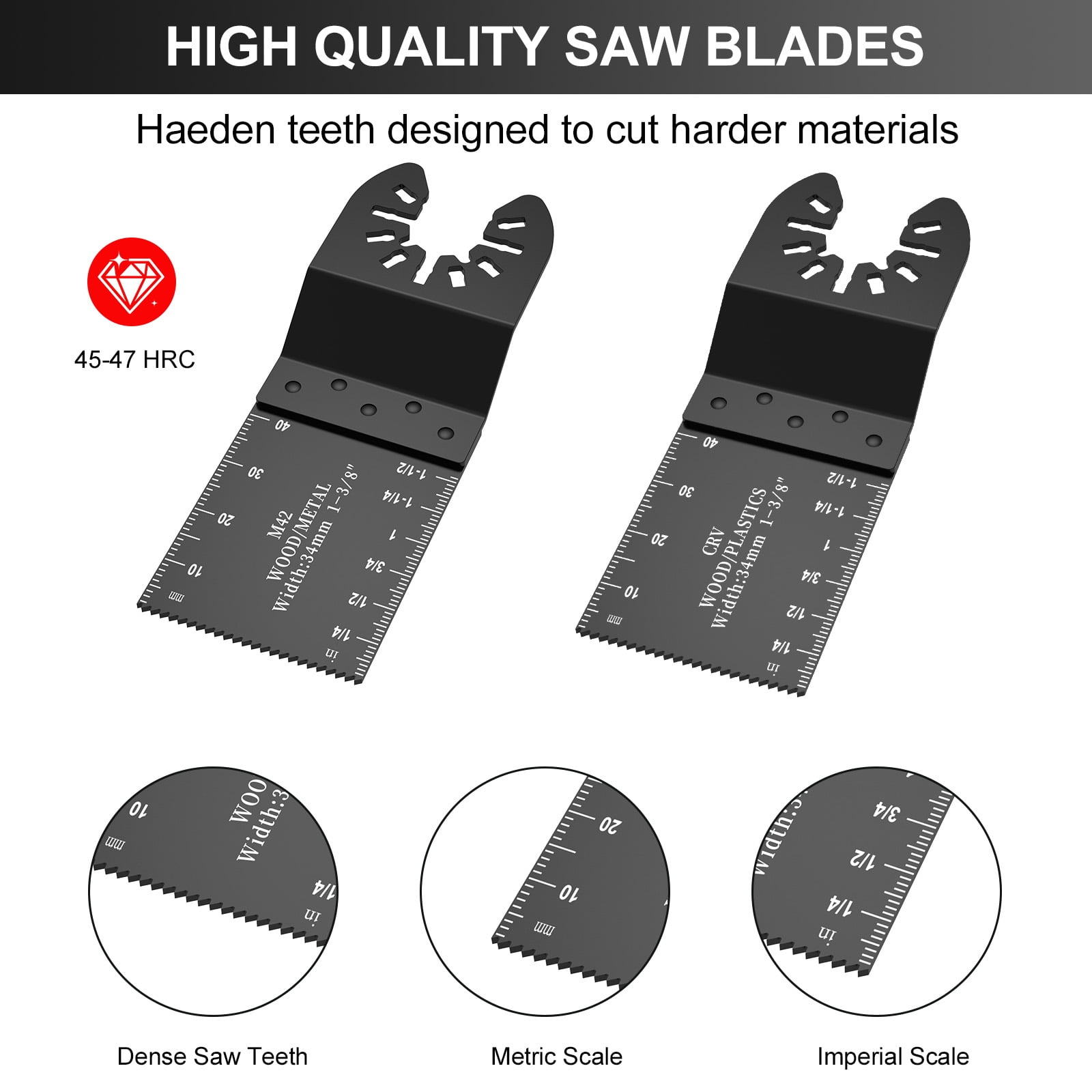HYCHIKA 80-piece professional universal multi-tool saw blade set, quick-release design