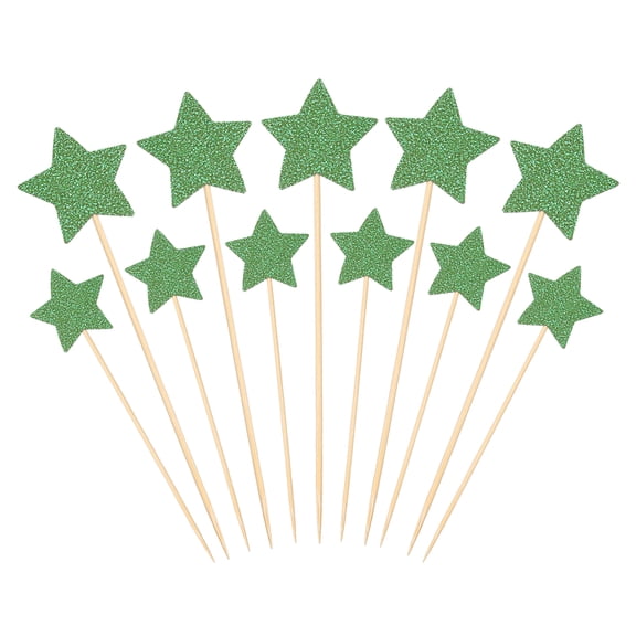 Uxcell Little Star Cupcake Toppers, Star Cupcake Picks Birthday Cake Decorations, Grass Green 50 Pcs