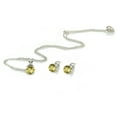 thumbnail image 3 of Sterling Silver Citrine 5mm Round Solitaire Pendant Necklace & Stud Earrings Set, 3 of 3