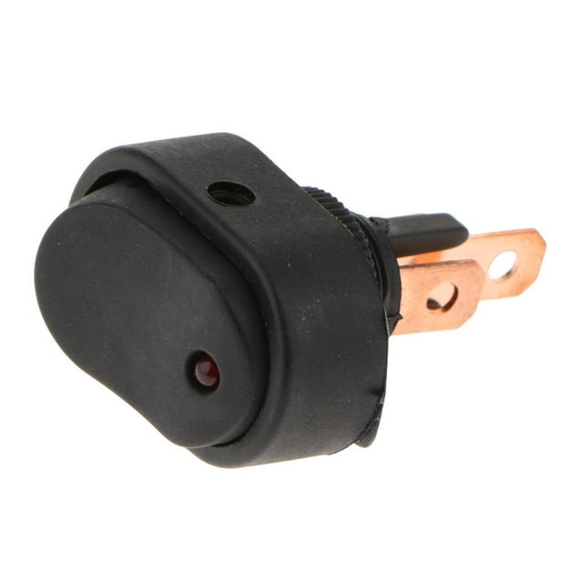 jinwen 12V 30A 3-pin Car Truck Rocker Round Toggle LED Switch Modification Red