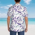thumbnail image 4 of Fotbe Lavender Flowers Camisa Hawaiana para Hombre Unisex – Camisa Casual de Verano con Botones de Manga Corta de Algodón y Lino,Medium, 4 of 7