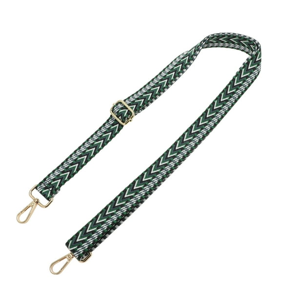 Unique Bargains 1 Pc Arrow Pattern Light Gold Tone Hook Handbag Strap for Dating Dark Green Polyester