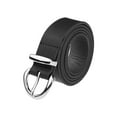 thumbnail image 1 of Cinturones de cintura casuales de cuero sintético para mujeres con hebilla plateada para jeans y pantalones 106x2.5cm/41.7x1.0 pulgadas (LxA) Negro, 1 of 1