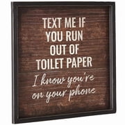 Bathroom Testamonials Wall Sign - Humorous Art with Rustic Design