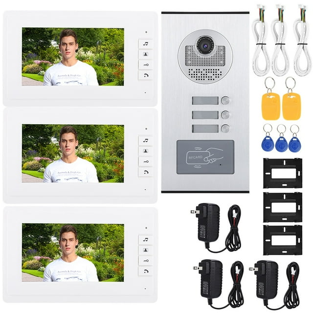 Cámara IR, timbre de intercomunicación inteligente HD IR de 7 pulgadas, timbre de videoportero construido para precisión