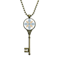 thumbnail image 1 of flower repeat modern pattern key necklace pendant tray embellished chain, 1 of 3