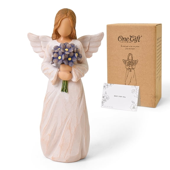 thovorrnl Sympathy Gifts for Loss of Loved One, Forget Me Not Guardian Angel Figurine, Miscarriage Gift for Mothers, Memorial Home Decor Statues