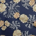 thumbnail image 1 of oneOone Cotton Silk Dark Blue Fabric Floral With Lines Quilting Supplies Print Sewing Fabric By The Yard 42 Inch Wide, 1 of 4
