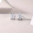 thumbnail image 4 of 925 Sterling Silver 1 Carat*2 Stud Moissanite Earrings for Women, Exquisite Design Shiny Moissanite Inlaid, Fashion Luxury for Valentine's Day Engagement Birthday Gifts, 4 of 6