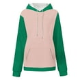 thumbnail image 4 of Xcmzpl Women's Hoodies Casual Color Block Hooded Sweatshirt Oversized Pullover Tops Dressy Casual Long Sleeve T-shirts Fall Clothes, 4 of 7