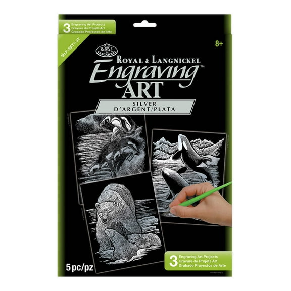 Foil Engraving Art Kit Value Pack 8-3/4 Inch X 11-1/2 Inch-Silver-