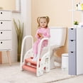thumbnail image 3 of Garvee Adjustable 3-Step Toddler Step Stool with Safety Handles – Wide Non-Slip Pedals – Step Stool for Kids – Stable Ladder for Bathroom, Kitchen, Potty Training – Pink, 3 of 8