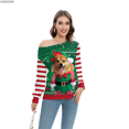 thumbnail image 4 of Women Xmas Sweatshirt Off-shoulder Sexy Long Sleeve Cartoon Animal Print Pullover Christmas Ugly Top Christmas Creative Gift New (GA404-1024,M), 4 of 6
