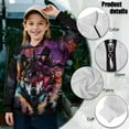thumbnail image 6 of Uorisanigo Galaxy Wolf Girls Half Zip Sweatshirt Oversized Long Sleeve Pullover Tops Fall Fashion Outfits Clothes Athletic Sweatshirts Pullover Jacket for Sports and Daily Wear, 6 of 7