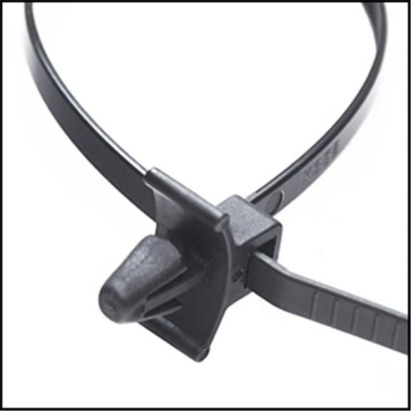 EverMark  7 in. Ultra Violet Black Push Mount Cable Tie, 50 lbs - Pack of 100