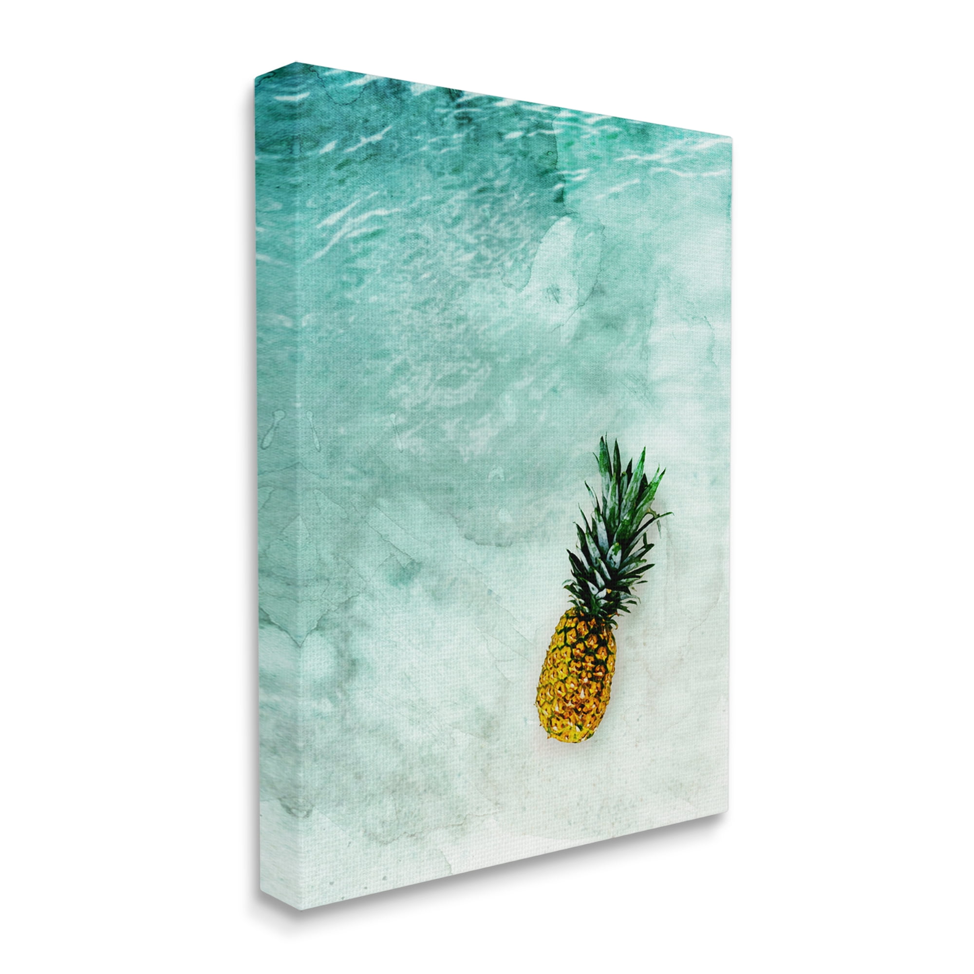 Stupell Industries Pineapple on Beach Ripples Nature Photography Gallery Wrapped Canvas Print Wall Art, 24 x 30