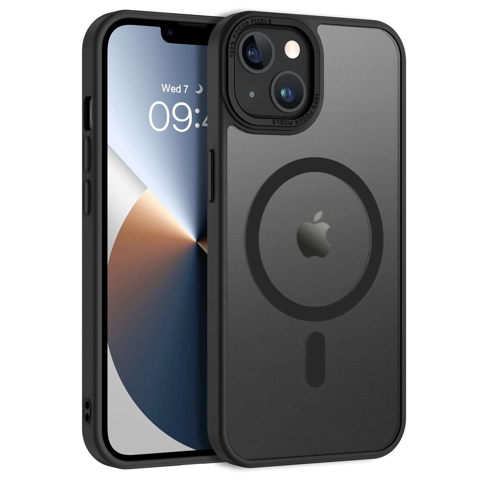 BENTOBEN Case for Iphone 13/14, 6.1" Slim Translucent Matte Magnetic Shockproof Cover, Black