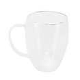 thumbnail image 1 of Taza de vidrio con asa, taza transparente de doble pared para café, leche, té, resistente al calor, 350ml, 1 of 14