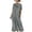 Gray#, variant on Women's Solid Color Short Sleeve Linen-Like Maxi Dress, Casual Loose Fit Pocket Flowy Long Dresses for Summer