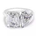 thumbnail image 4 of solitaire jewels 4TCW Pear and Emerald Cut Moissanit Toi Et Moi Engagement Ring For Women, 14K Yellow Gold, 4 of 7