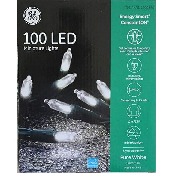 GE 100 LED Miniature Lights - Pure White