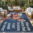 thumbnail image 2 of Santa Claus Elk Outdoor Rug for Patio/Deck/Porch, Non-Slip Large Area Rug 4 x 6 Ft, Xmas Snowflakes Deer Winter Blue Indoor Outdoor Rugs Washable Area Rugs, Reversible Camping Rug Carpet Runner, 2 of 8