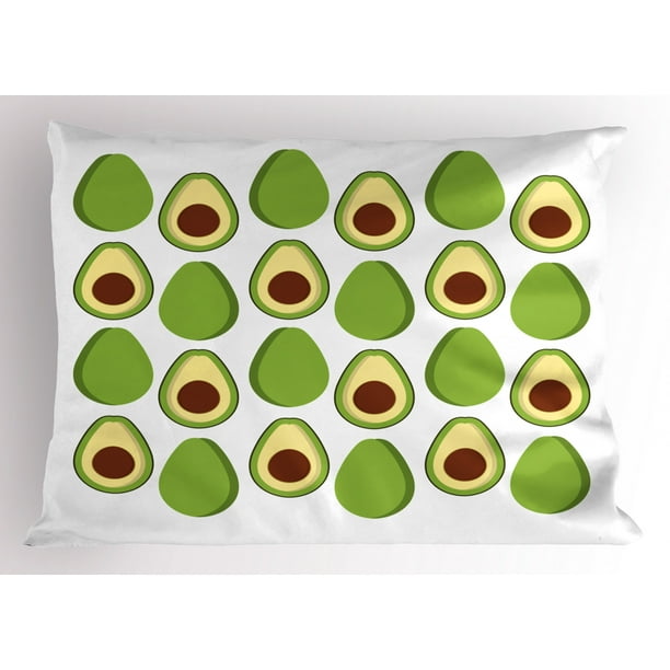 Avocado Pillow Sham Fruit Summer Healthy and Organic Food Themed