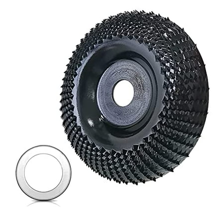 

Rollbin Grinder Disc Wood Carving Disc 4 Inch Wood Grinding Shaping Disc for Angle Grinders with 5/8 inch Arbor Black