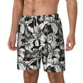 thumbnail image 2 of Uemuo Lilies Flowers Pattern Mens Swim Trunks Quick Dry Board Shorts with Mesh Lining, Stretch Beach Shorts Quick Dry No-Chafing Board Shorts-Large, 2 of 9