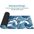 thumbnail image 5 of Japanese Blue and White Wave Gaming Mouse Pad Extended Large Mouse Mat Desk Pad, Stitched Edges Mousepad, Long Non-Slip Rubber Base Mice Pad, 31.5 X 11.8 Inch, 5 of 5