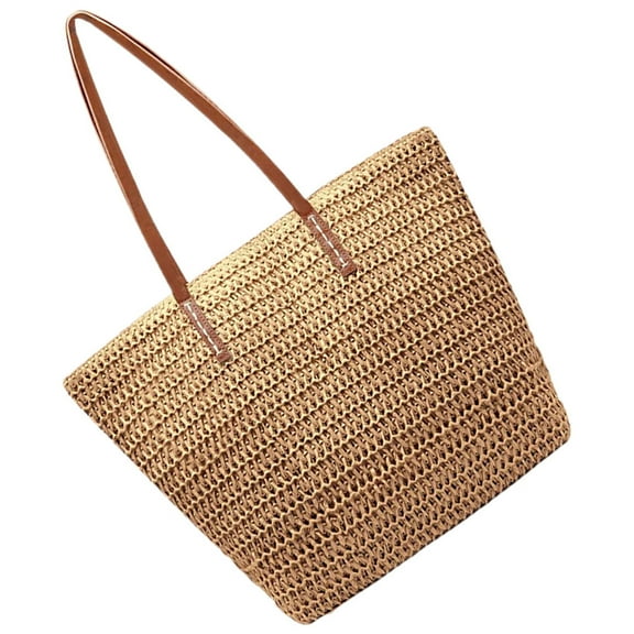 FRCOLOR Straw Tote Bags for Women Woven Minimalist Handbag Vacation