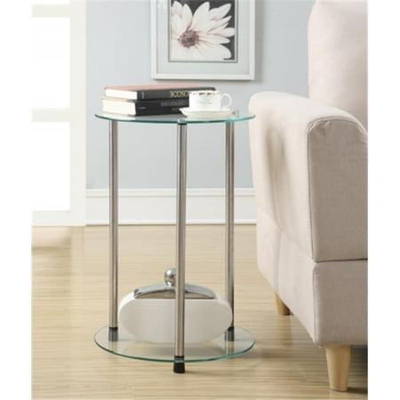 Designs2Go 157008 2 Tier Round End Table, Glass | Walmart ...