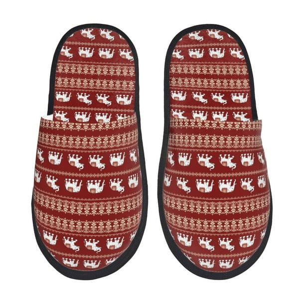 Fotbe Elephant Pantuflas Peludas para Mujer con Estampado, Zapatillas de Peluche, Zapatos de Invierno para Casa, Uso Interior y Exterior-Large
