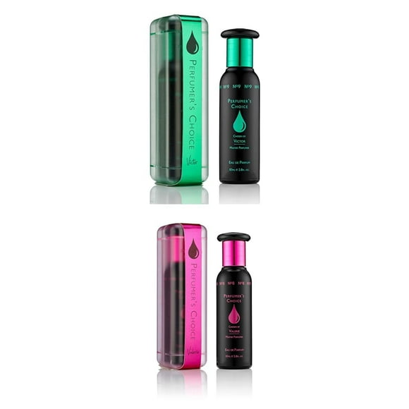 Perfumer's Choice Fragrance Set by Milton-Lloyd - No 9 Victor and No 8 Valerie EDP Spray - Sensual Perfumes for Men and Women - Apple, Bergamot, Citrus, Floral, and Blac