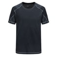 thumbnail image 6 of Zaldita Men's Sport T-Shirt Short Sleeve Training Shirt Quick Dry Athletic T-Shirt Running Gym Dark Grey L, 6 of 7