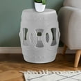 thumbnail image 4 of JONATHAN Y Lucky Coins 16" Chinese Ceramic Drum Garden Stool, White, 4 of 6