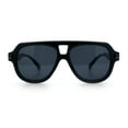 thumbnail image 3 of Retro Vintage Vibe Unique Horned Hinge Thick Plastic Racer Sunglasses All Black, 3 of 7