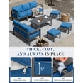 thumbnail image 3 of AECOJOY Ensemble de Mobilier de Patio en Aluminium 7 Pcs, Ensemble de Canapé Sectionnel d'Extérieur 8 Places avec Table Réglable, Bleu, 3 of 8