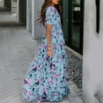 thumbnail image 4 of SMihono Robes d'Été Bohémiennes pour Femmes Grande Taille Mode d'Été Col en V Manches Courtes Imprimé Robe Décontractée, 4 of 9