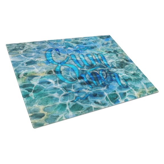 Caroline's Treasures Summer Under Water Glass Cutting Board Large