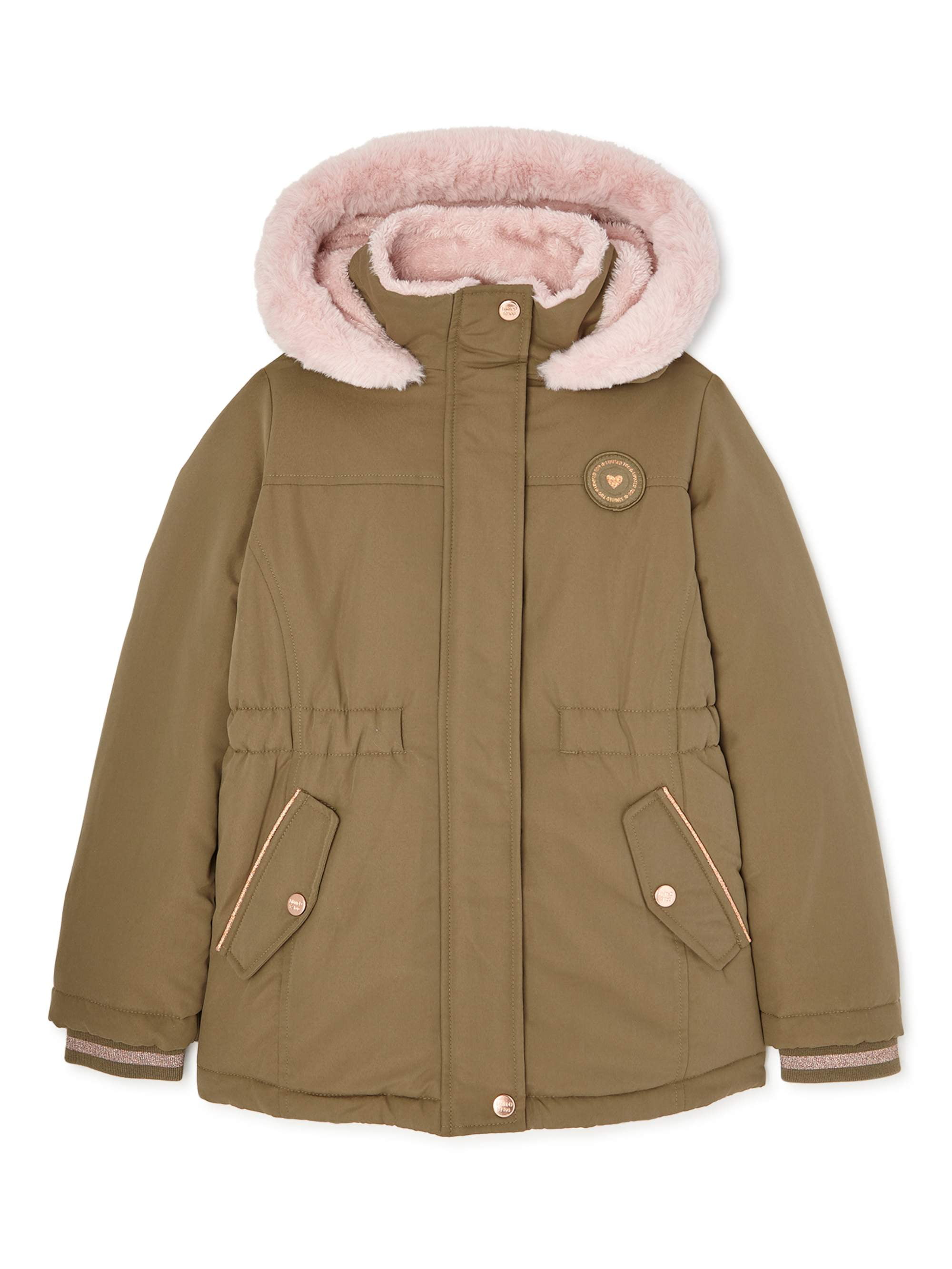 Limited Too Girls Anorak Jacket with Faux Sherpa Fleece Lining and Faux ...
