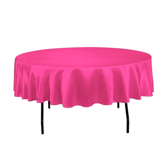 90 in. Round Satin Tablecloth Fuchsia